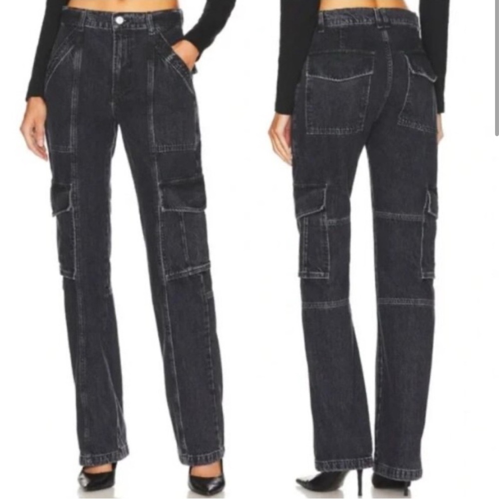 Frame High Rise Utility Straight Leg Jeans - Picture 2 of 15